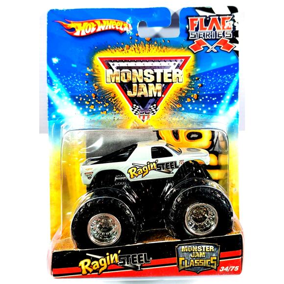 Hot Wheels Monster Jam Flag Series RAGIN' STEEL #34/75, New, See Pics/Descr. - Picture 1 of 3
